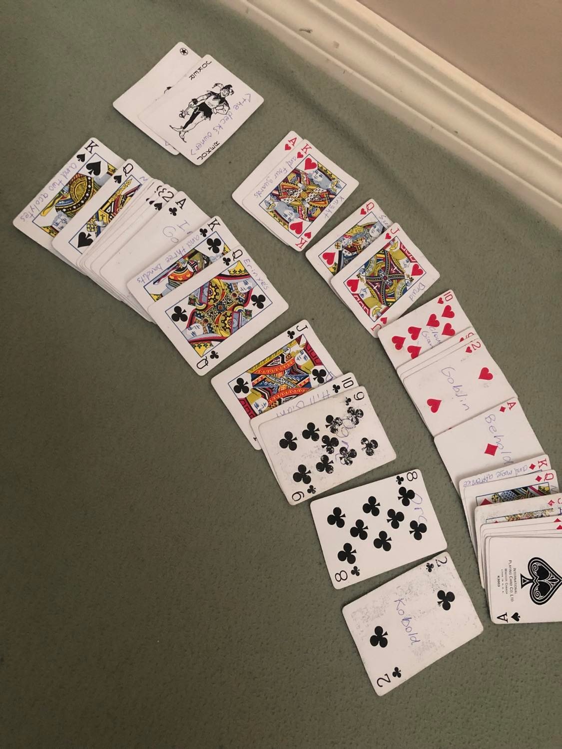 A deck of illusions, showing the available cards remaining.