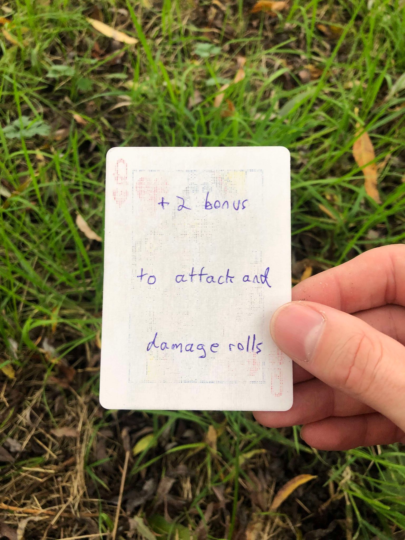 The card drawn in front of you above the grass and leaves, showing you your fate for the next 24 hours.