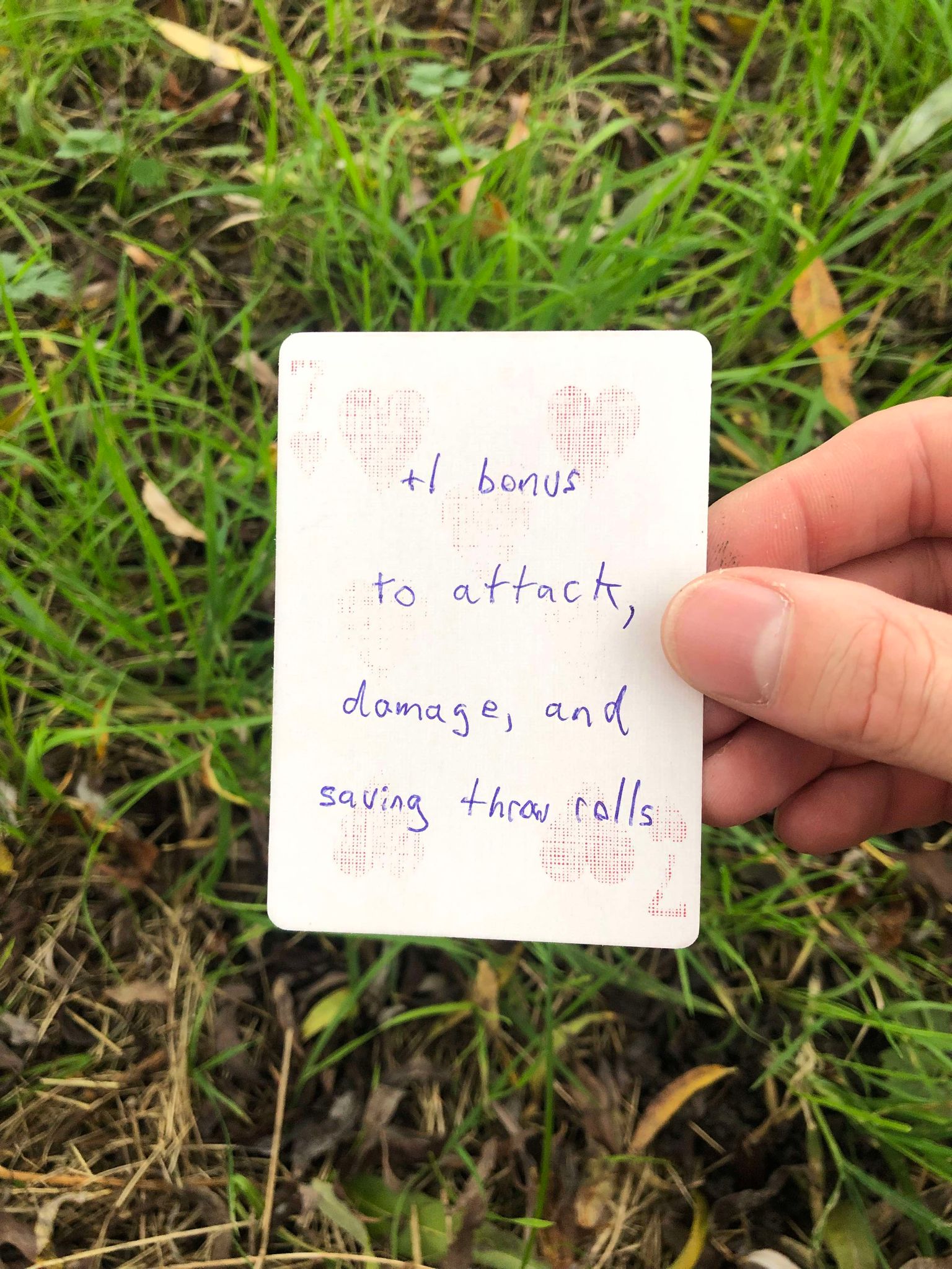 The card drawn in front of you above the grass and leaves, showing you your fate for the next 24 hours.
